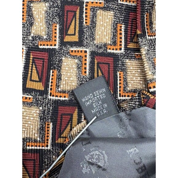 Robert Talbott Tie Men’s 100% Silk Red Orange Gold Luxury Designer Geometric GUC - Picture 7 of 14